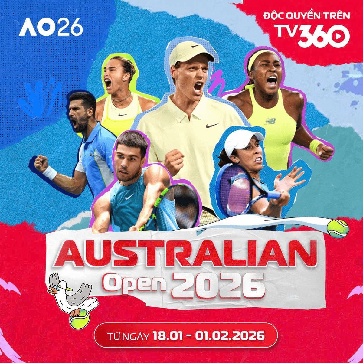 TV360 phát sóng độc quyền Giải quần vợt Australia mở rộng