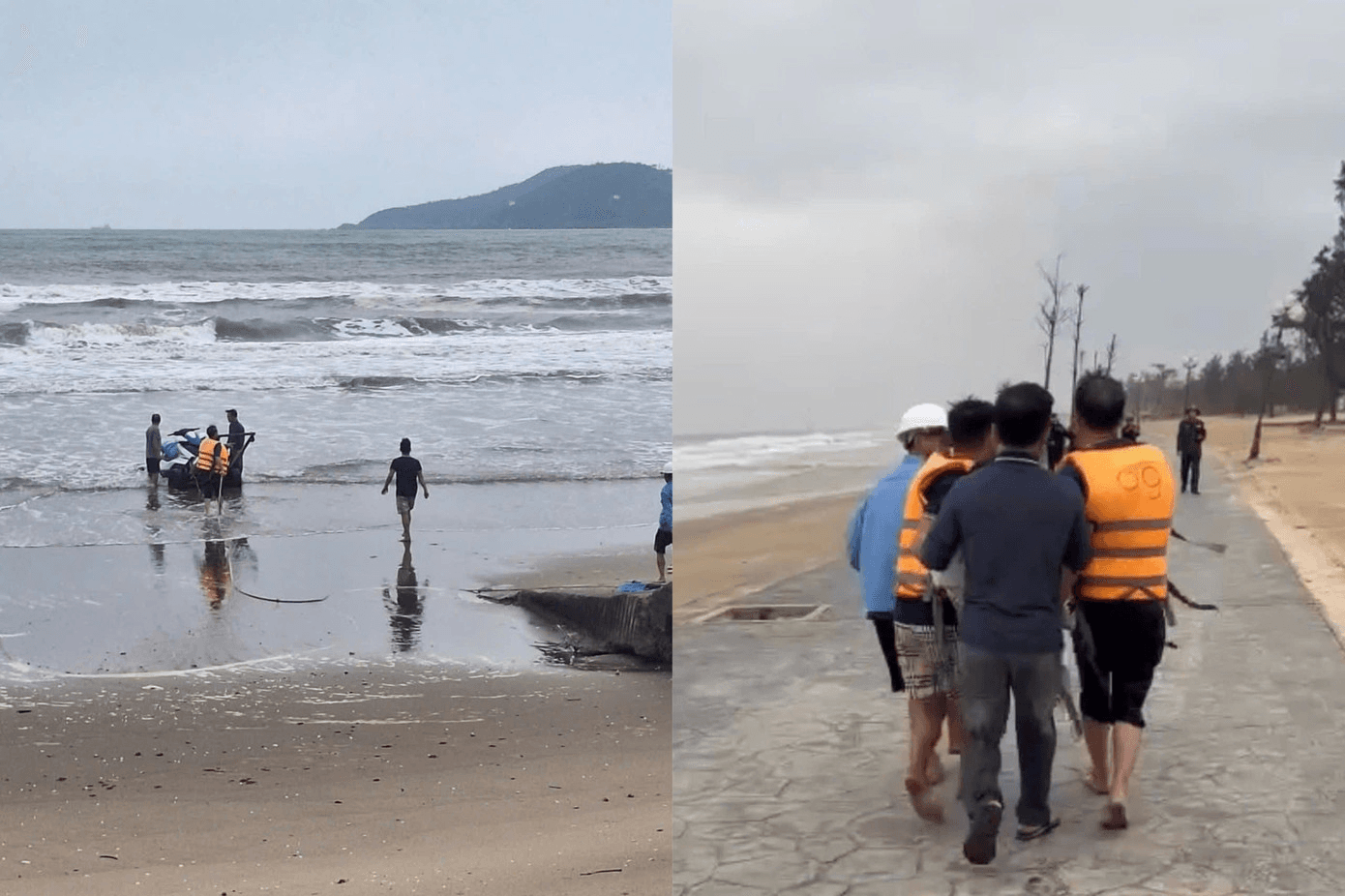 2 ngư dân được cứu sống sau vụ lật thuyền ở biển Cửa Lò