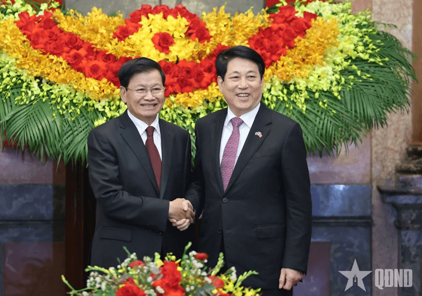Chủ tịch nước Lương Cường hội kiến Tổng Bí thư, Chủ tịch nước Lào Thongloun Sisoulith