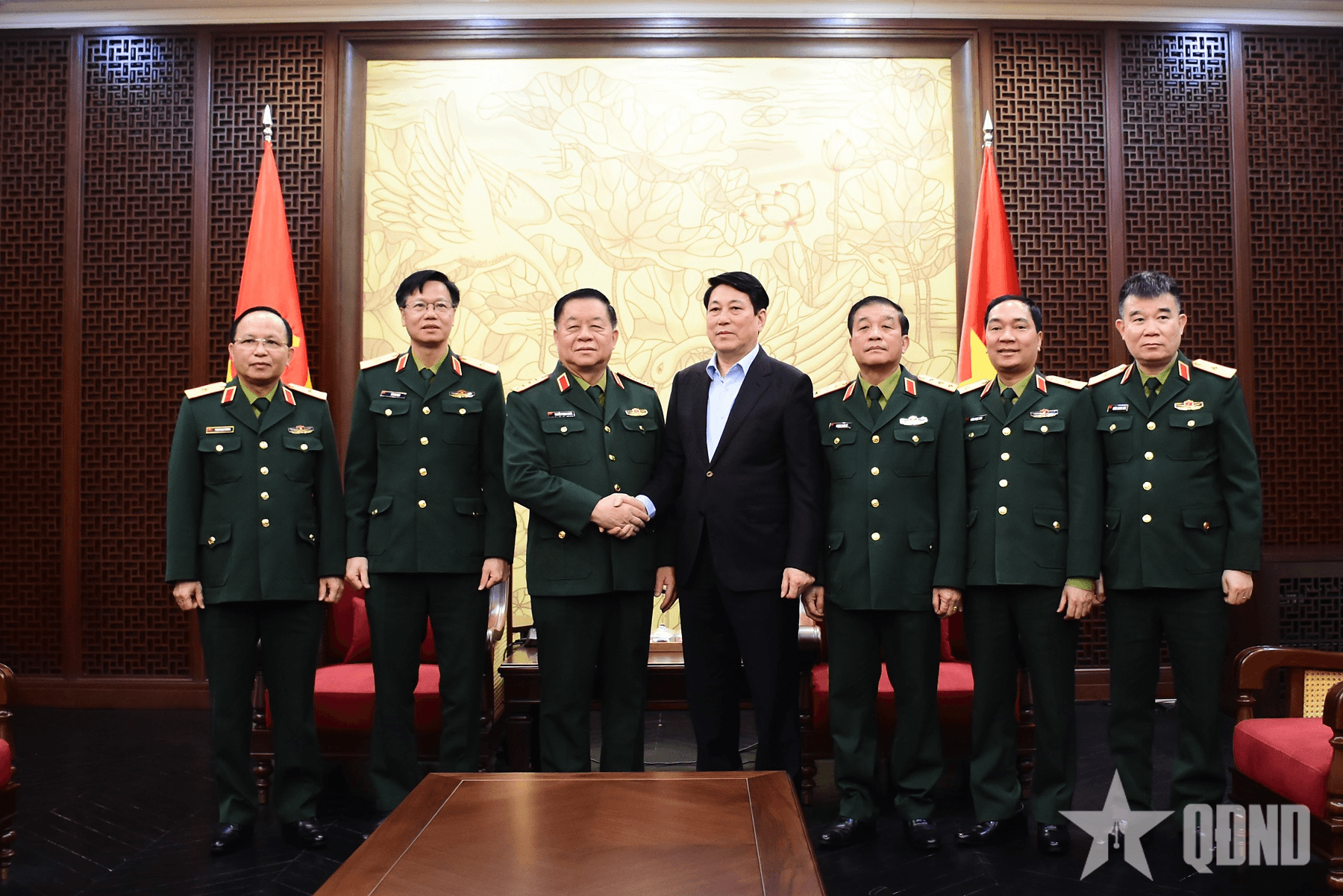 Đại tướng Nguyễn Trọng Nghĩa chúc Tết Chủ tịch nước Lương Cường và đồng chí Trịnh Văn Quyết