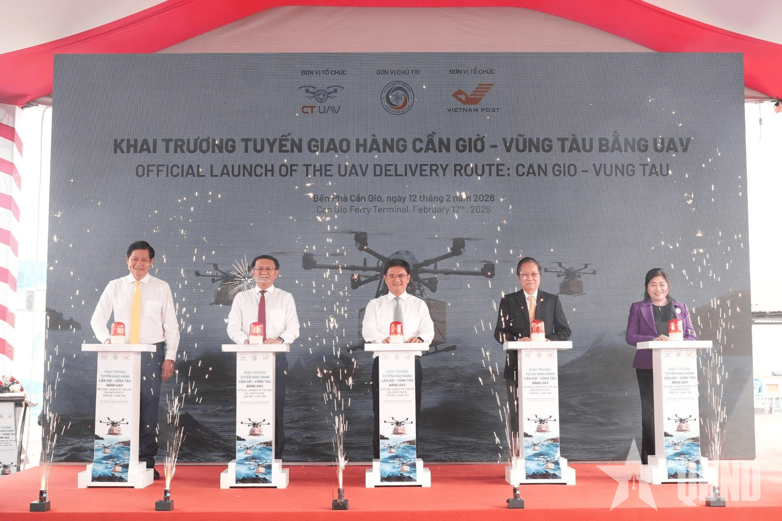 Khai trương tuyến vận chuyển bưu chính bằng thiết bị bay không người lái kết nối Cần Giờ - Vũng Tàu
