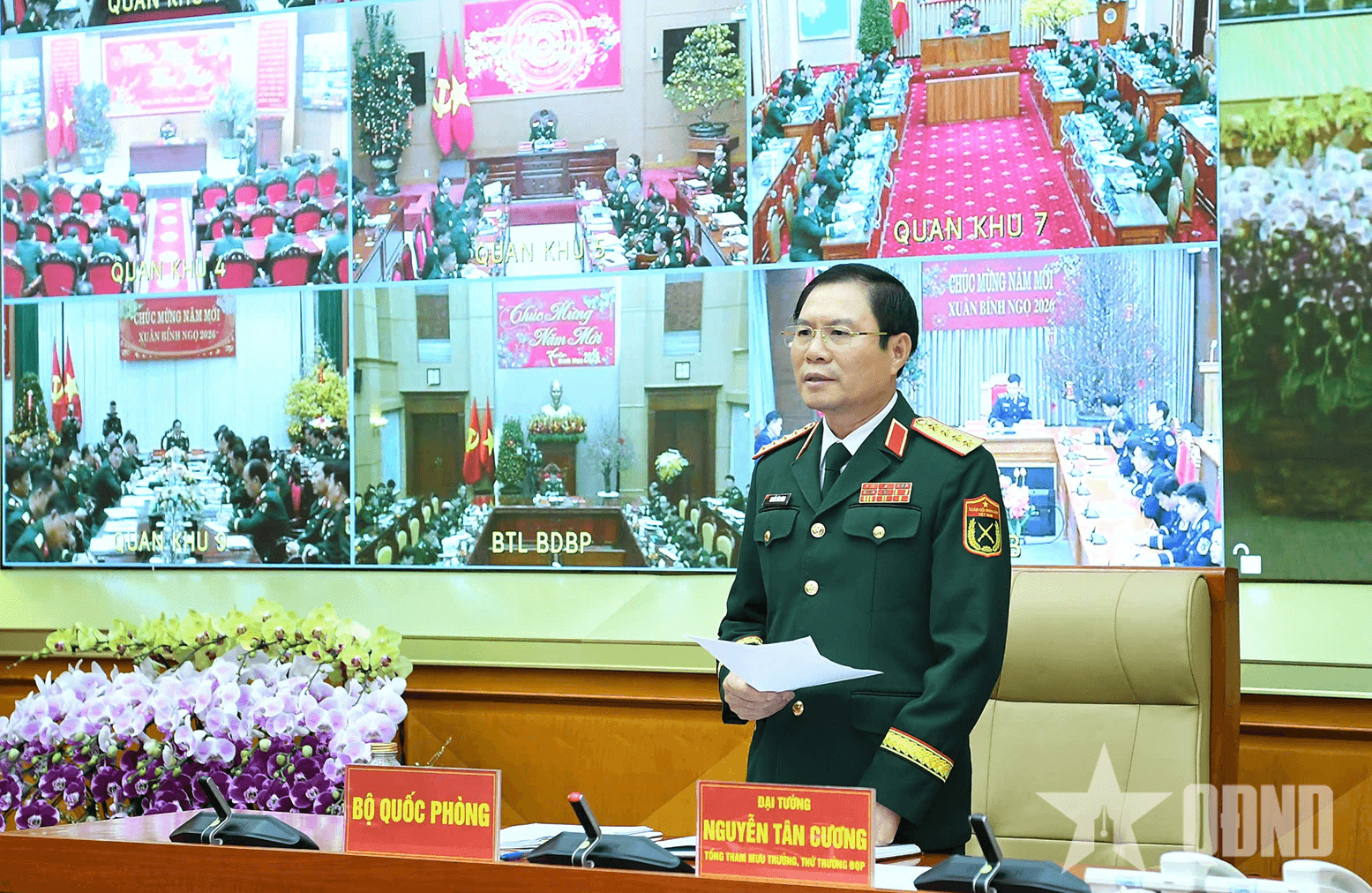 Đại tướng Nguyễn Tân Cương chủ trì giao ban trực tuyến toàn quân, chúc Tết Bính Ngọ 2026