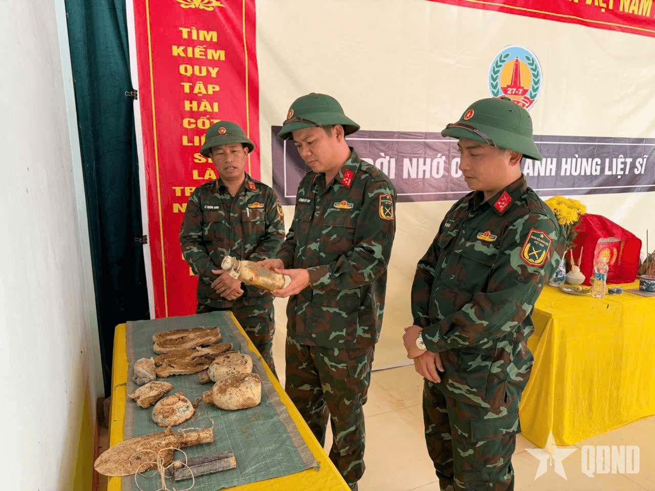 Sư đoàn 968 tìm kiếm, quy tập được 2 hài cốt liệt sĩ cùng nhiều di vật tại tỉnh Quảng Trị