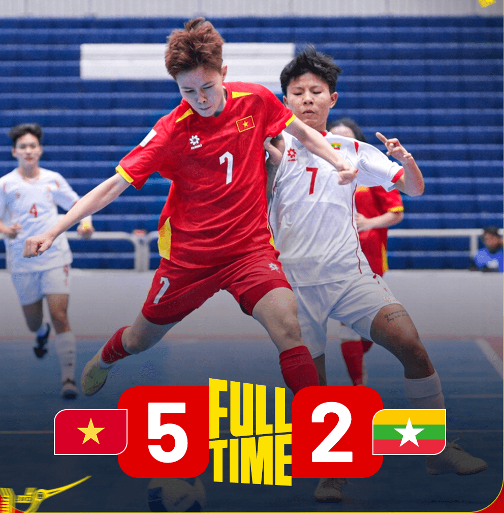 Đội tuyển futsal Việt Nam thắng ngược Myanmar, chờ vé vào bán kết