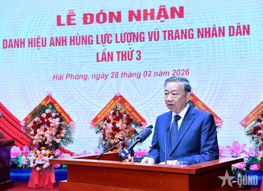 Phát biểu của Tổng Bí thư Tô Lâm tại Lễ đón nhận danh hiệu Anh hùng Lực lượng vũ trang nhân dân của Quân chủng Hải quân