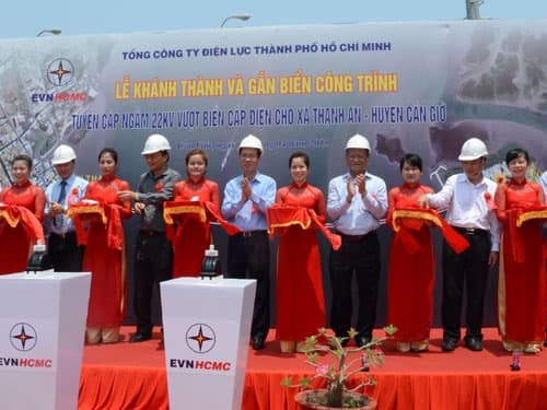 Khánh thành, đóng điện tuyến cáp ngầm đến xã đảo huyện Cần Giờ
